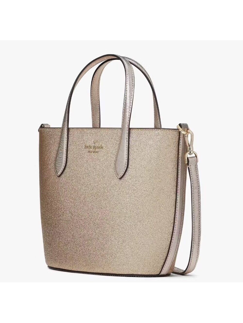 kate spade Glitter Tote in Metallic Rose - Picture 3 of 7